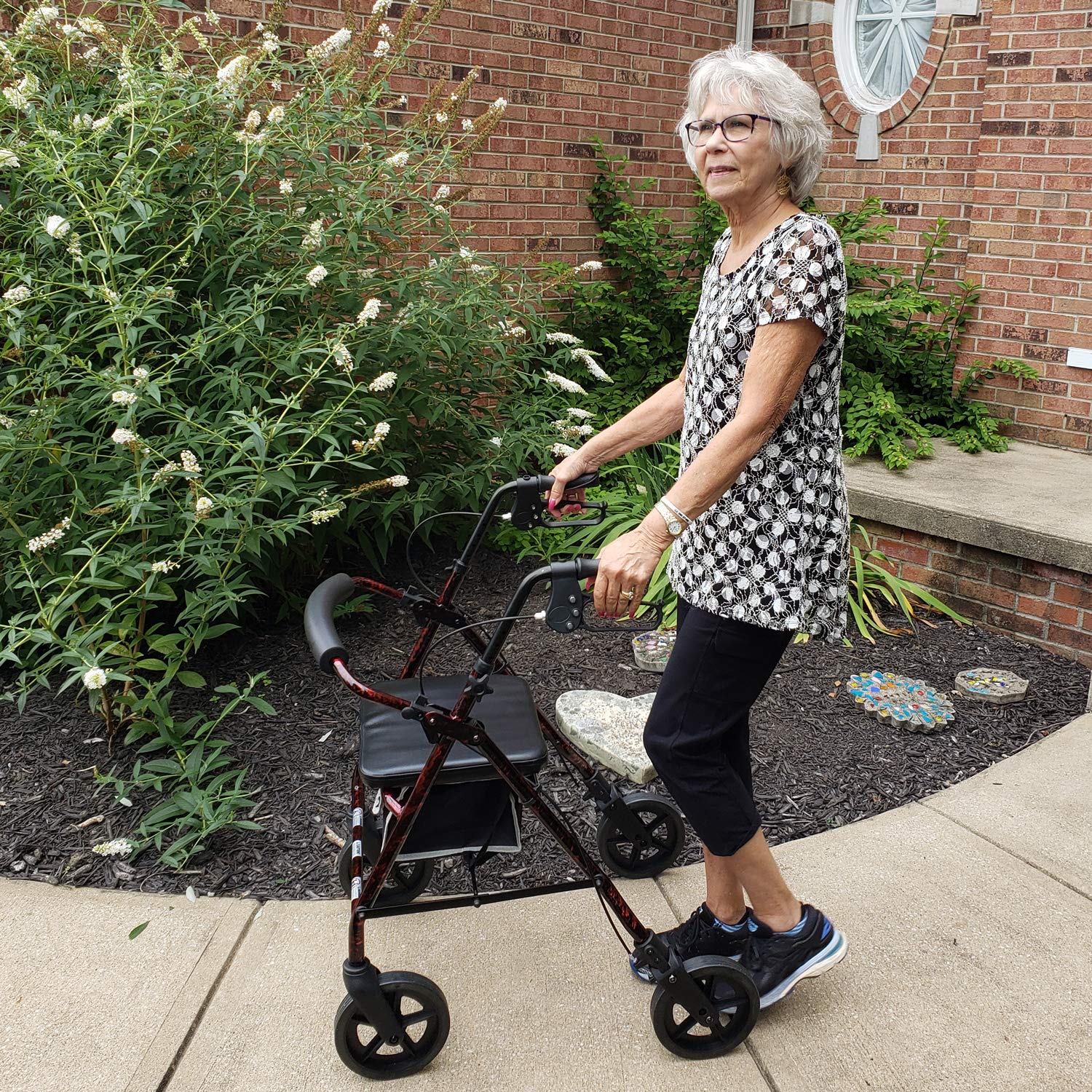 rollator alum flame purple with loop brakes pmi
