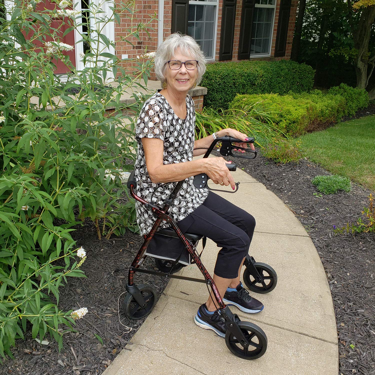 rollator alum flame purple with loop brakes pmi