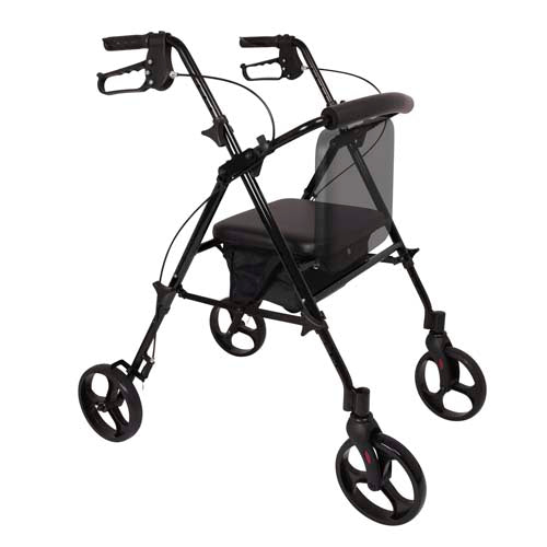 Rollator  Aluminum  Height Adjustable  Black   All Care Store 