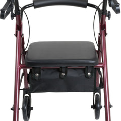rollator junior aluminum 6 wheels burgundy