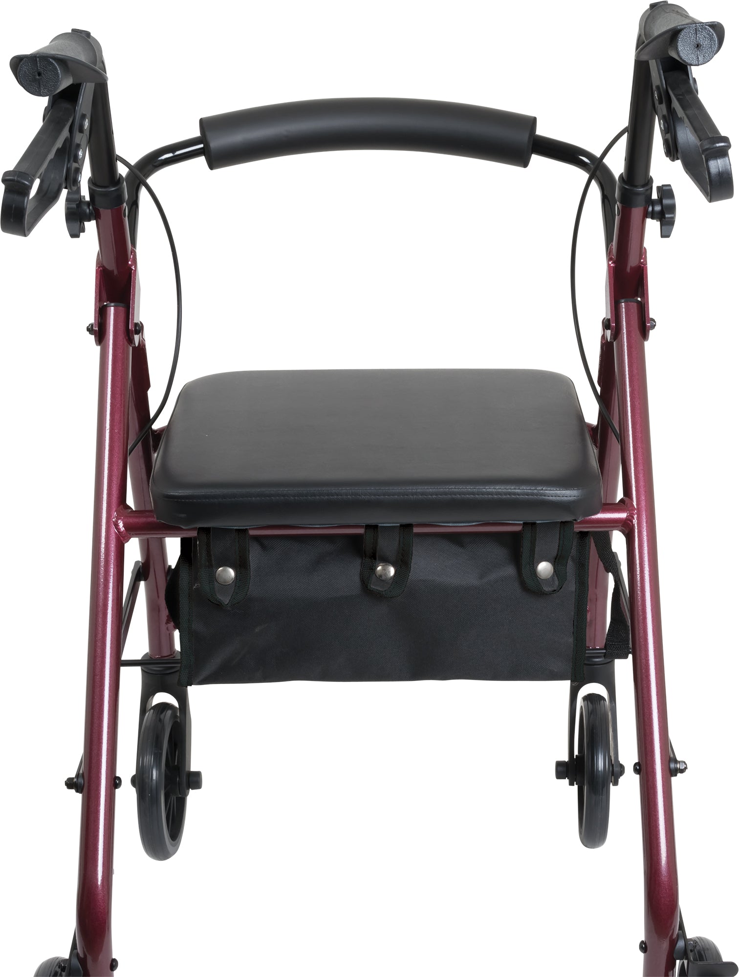 rollator junior aluminum 6 wheels burgundy