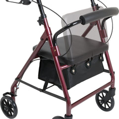 rollator junior aluminum 6 wheels burgundy