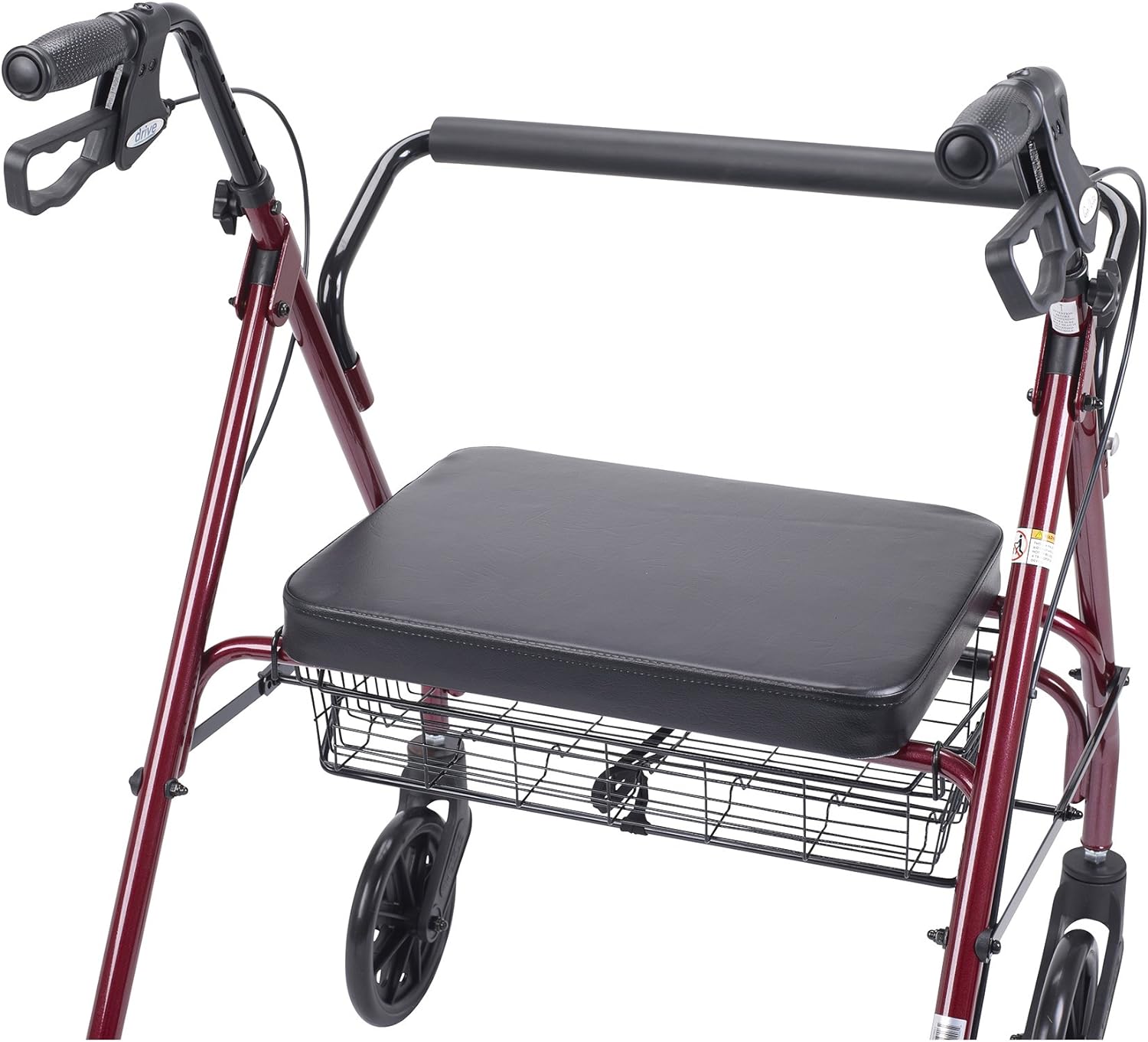 rollator oversize with loop bk red bariatric steel