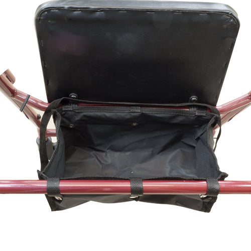 rollator steel 6 wheels burgundy 300 lb weight cap