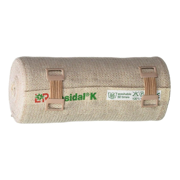 Compression Bandage Rosidal K 4 Inch X 5 1/2 Yard Clip Detached Closure Tan NonSterile High Compression
