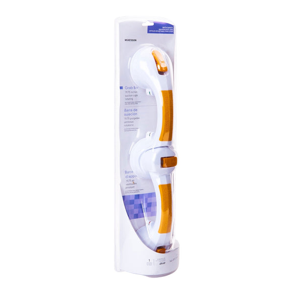 Rotating Suction Cup Grab Bar McKesson White / Yellow Plastic
