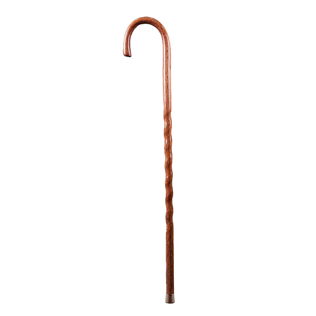 Round Handle Cane Brazos™ Twisted Wood 37 Inch Height Red Oak