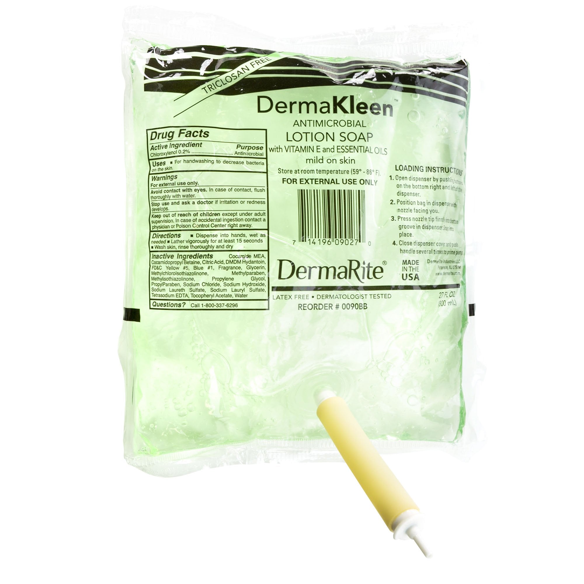 Antimicrobial Soap DermaKleen® Lotion 800 mL Dispenser Refill Bag Scented