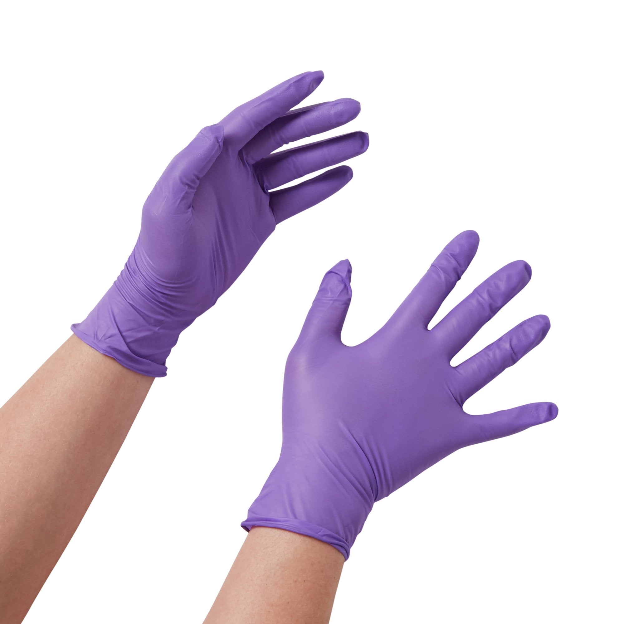 Exam Glove Purple Nitrile Large NonSterile Nitrile Standard Cuff Length Textured Fingertips Purple Chemo Tested, Packaging Type- Box