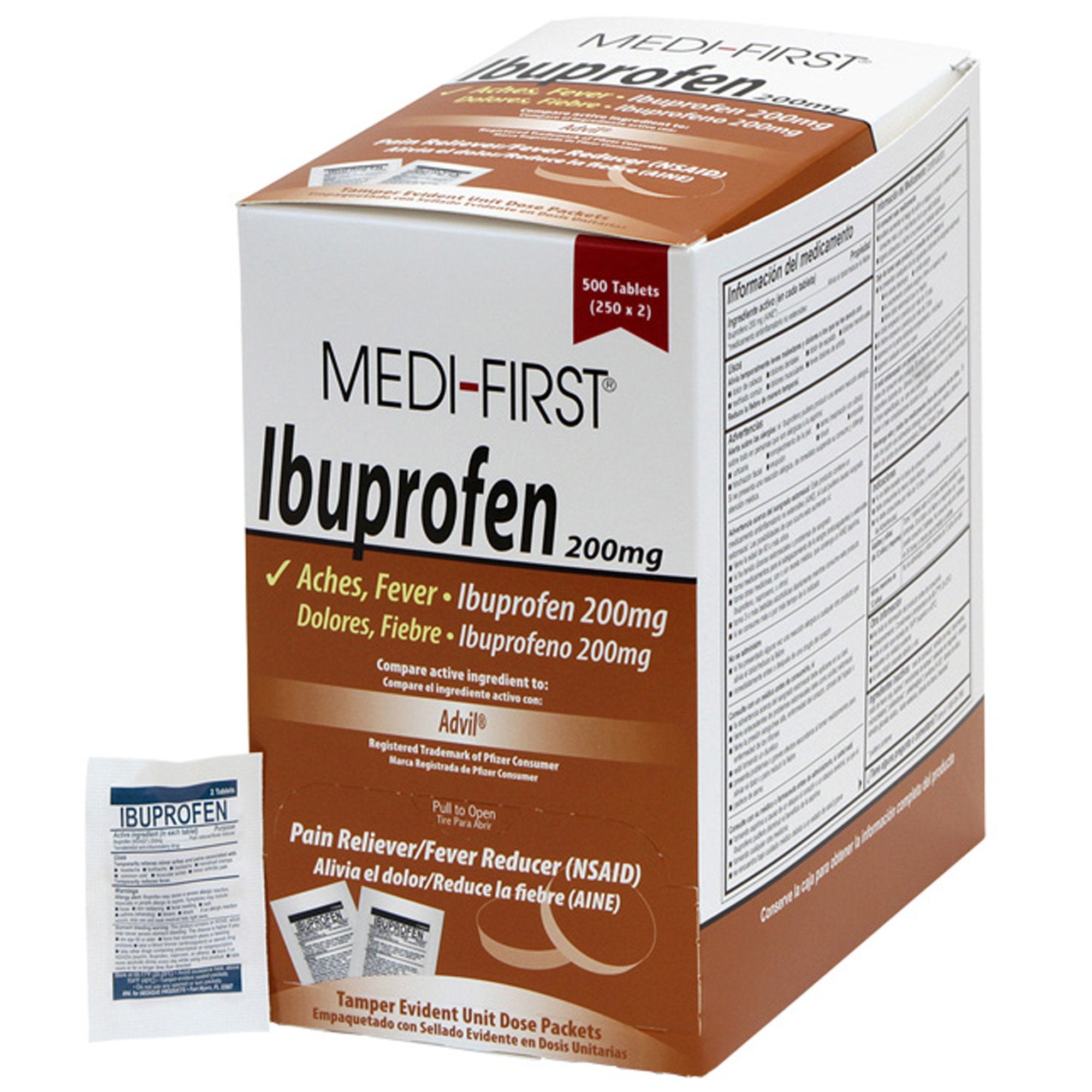 Pain Relief Medi-First 200 mg Strength Ibuprofen Tablet 250 per Box, Packaging Type- Box