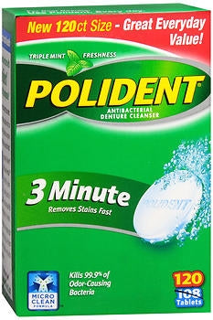 Denture Cleaner Polident Mint Flavor, Packaging Type- Box