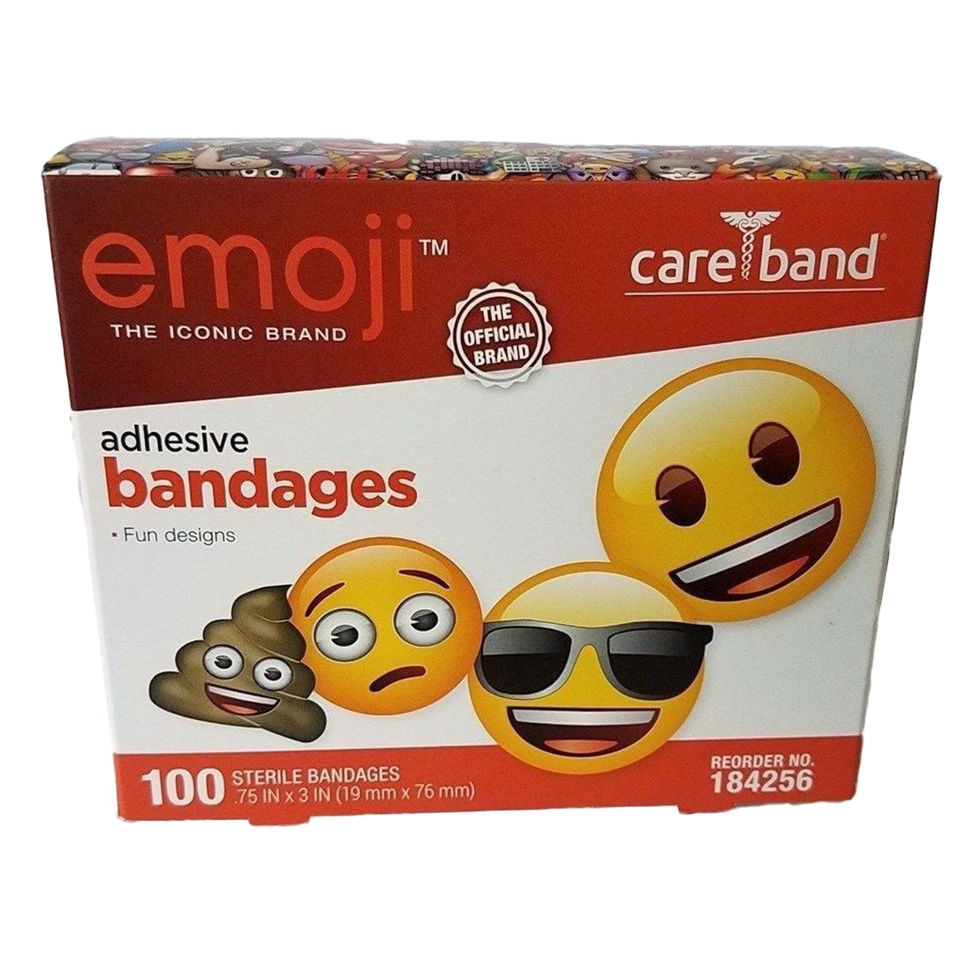 Adhesive Strip emoji 3/4 X 3 Inch Plastic Rectangle Kid Design (Emojis) Sterile, Packaging Type- Box