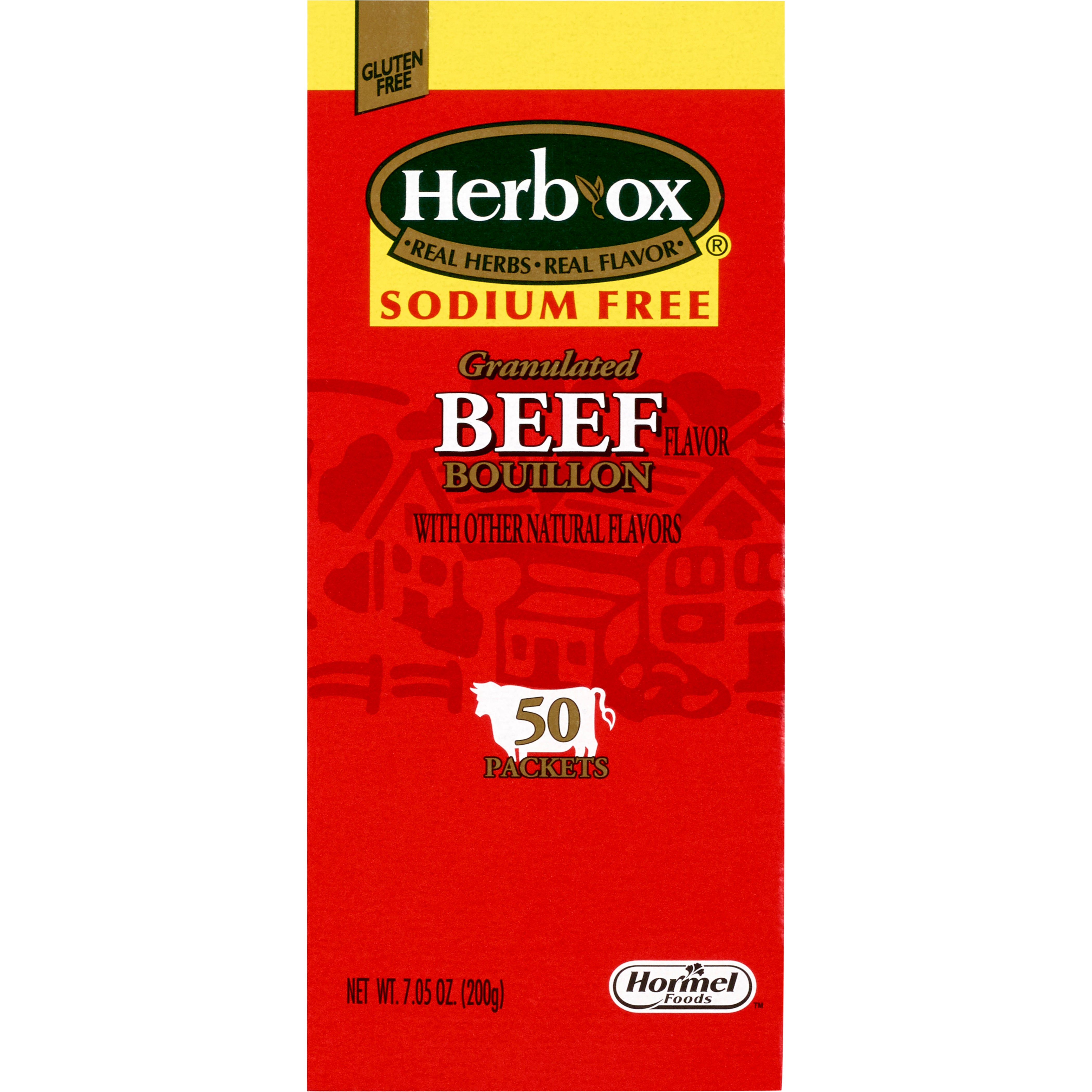 Instant Broth Herb-Ox Sodium Free Beef Flavor Bouillon Flavor Liquid 7.5 oz. Individual Packet, Packaging Type- Box