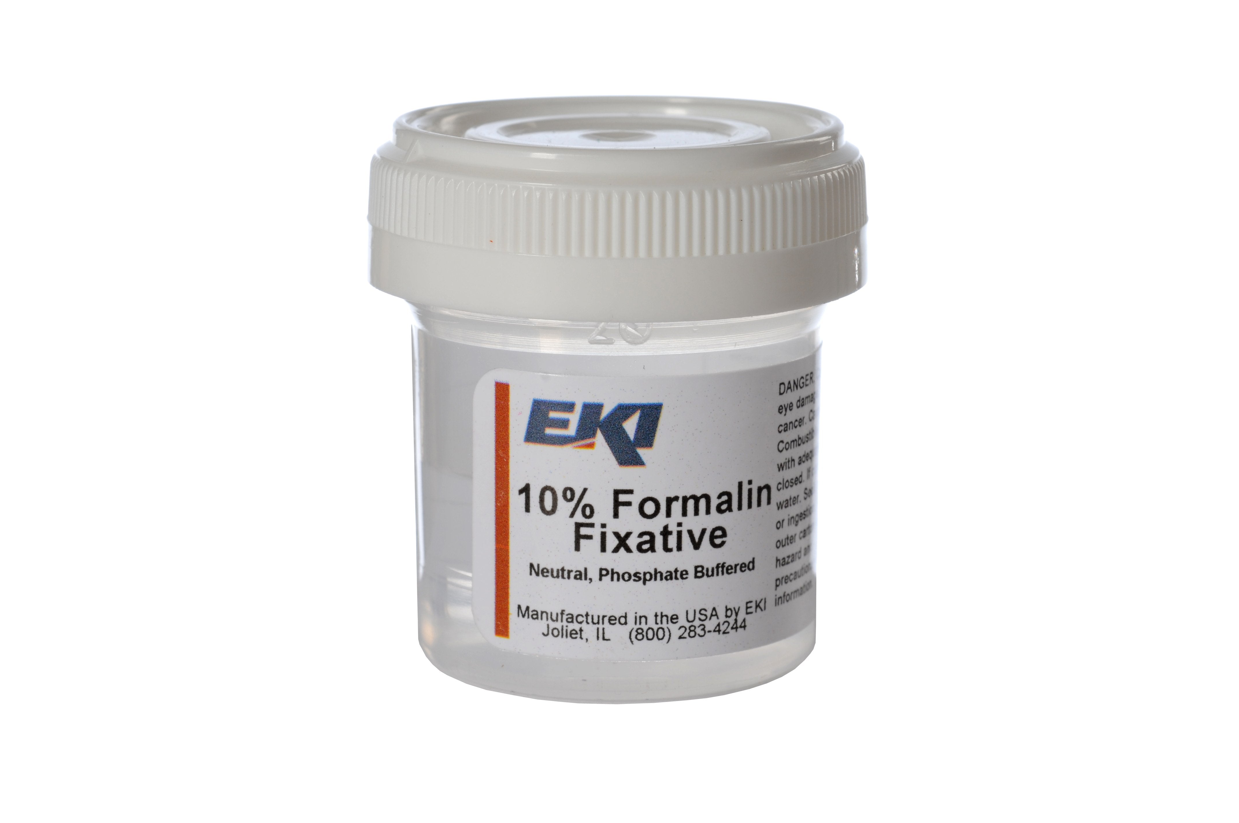 Prefilled Formalin Container 10 mL Fill in 20 mL (0.67 oz.) Screw Cap Warning Label / Patient Information NonSterile