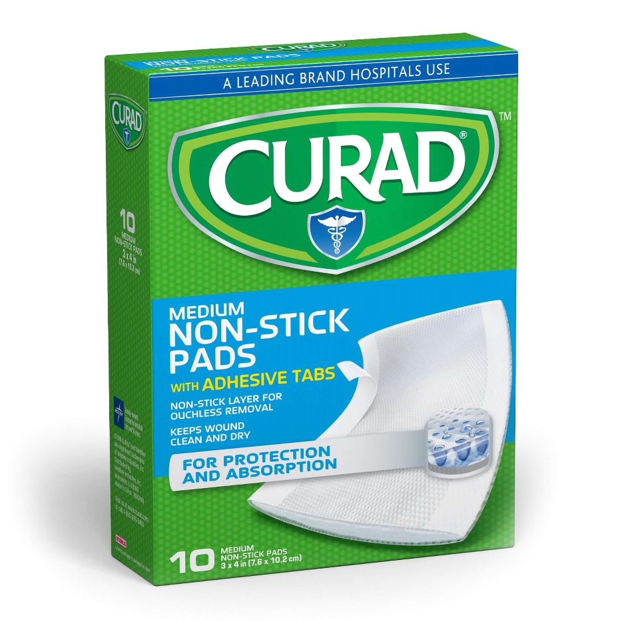 Adhesive Strip Curad 3 X 4 Inch Cotton / Polyester Rectangle White Sterile, Packaging Type- Box