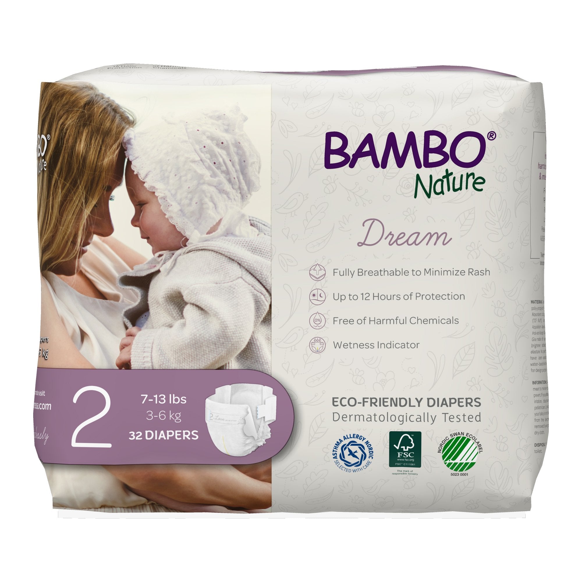 Unisex Baby Diaper Bambo Nature Size 2 Disposable Heavy Absorbency, Packaging Type- Case