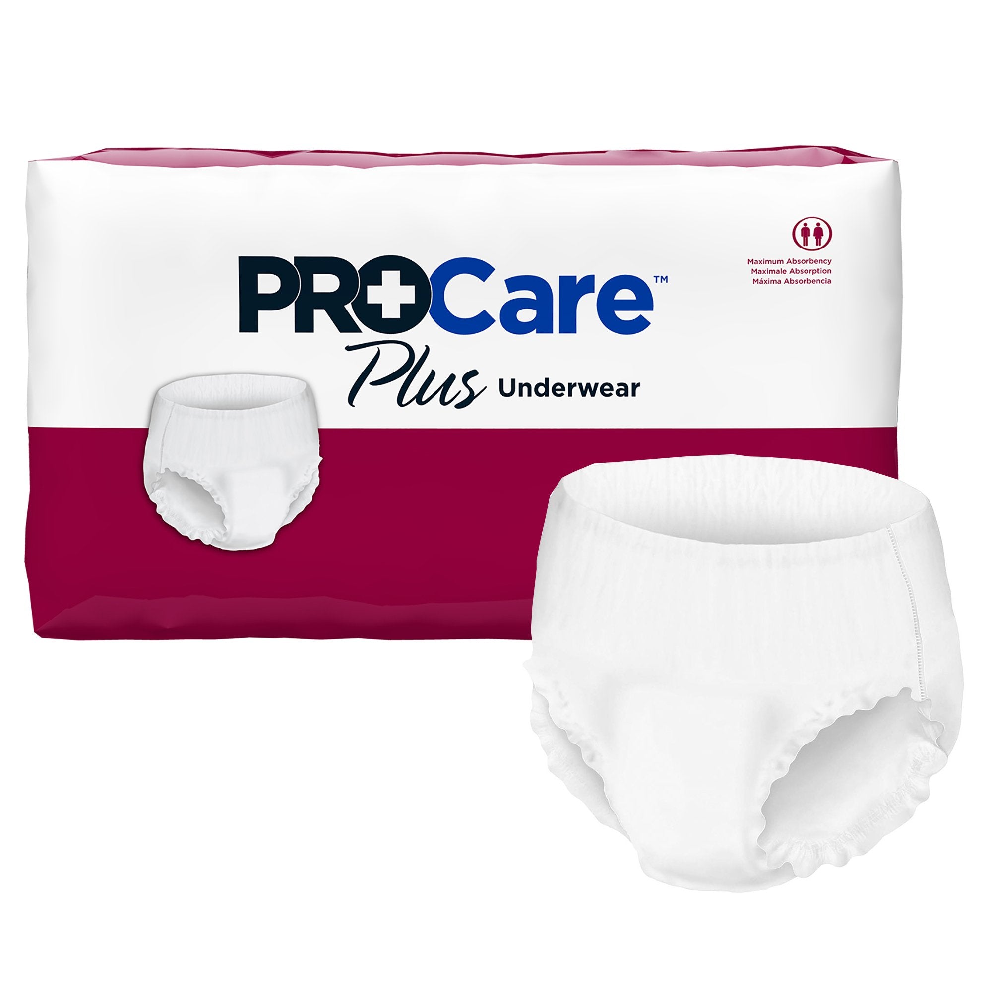 Unisex Adult Absorbent Underwear ProCare Plus Pull On with Tear Away Seams Medium Disposable Moderate Absorbency, Packaging Type- Case