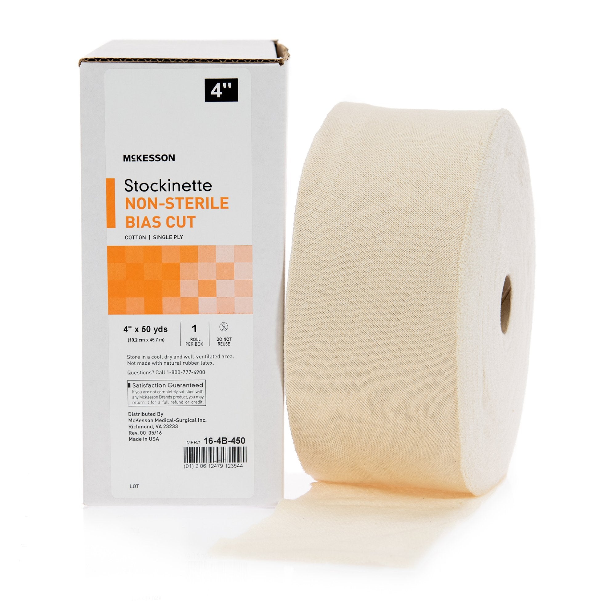 Bias Cut Stockinette McKesson Cotton 4 Inch X 50 Yard Size 1 Beige NonSterile
