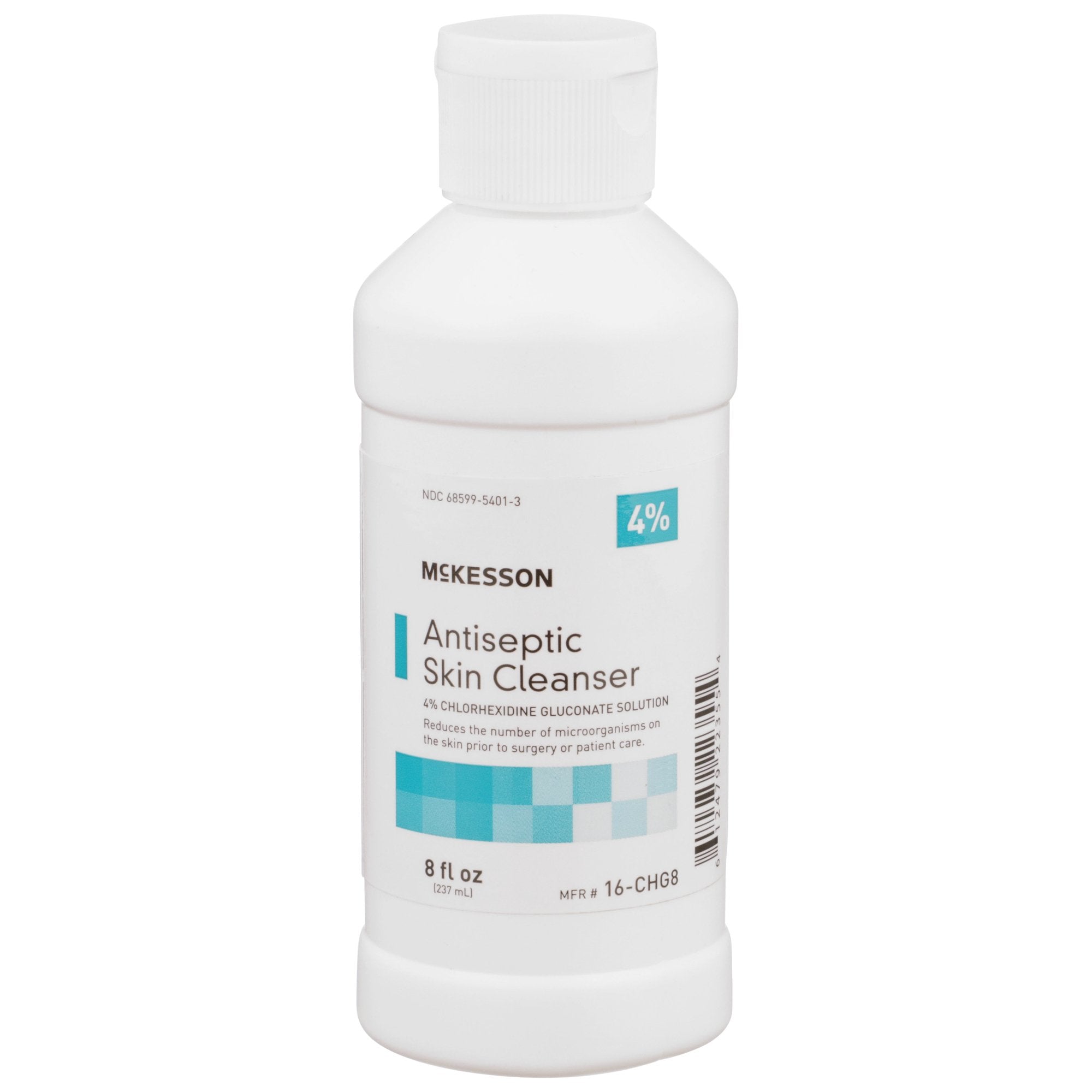 Antiseptic Skin Cleanser McKesson 8 oz. Flip-Top Bottle 4% Strength CHG (Chlorhexidine Gluconate) / Isopropyl Alcohol NonSterile