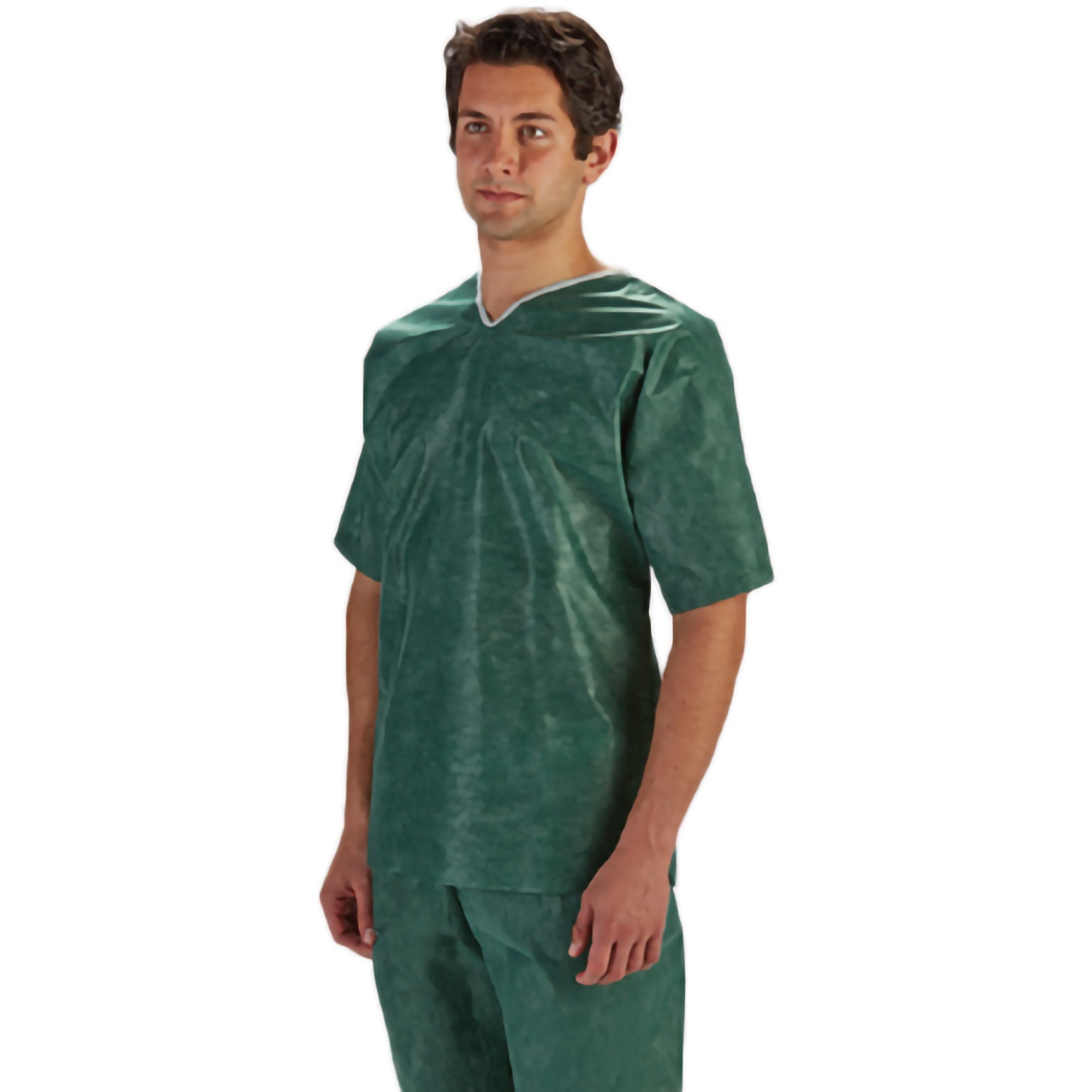 Scrub Shirt Barrier X-Large Green 3 Pockets Short Set-In Sleeve Unisex, Packaging Type- Case