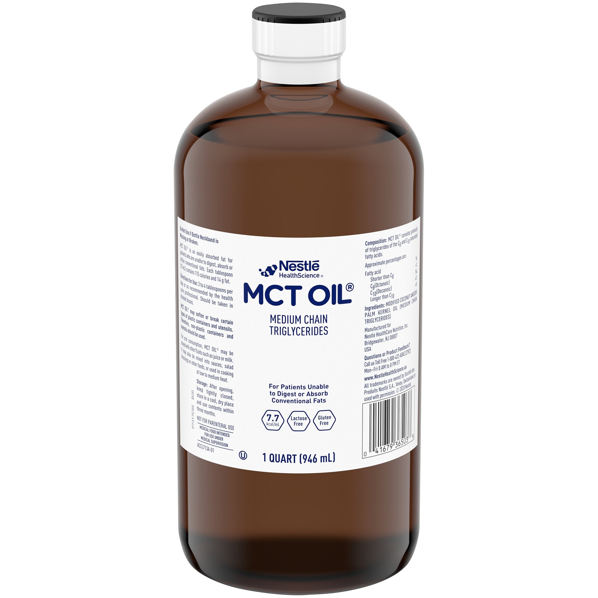 Oral Supplement MCT Oil Unflavored Liquid 32 oz. Bottle, Packaging Type- Case