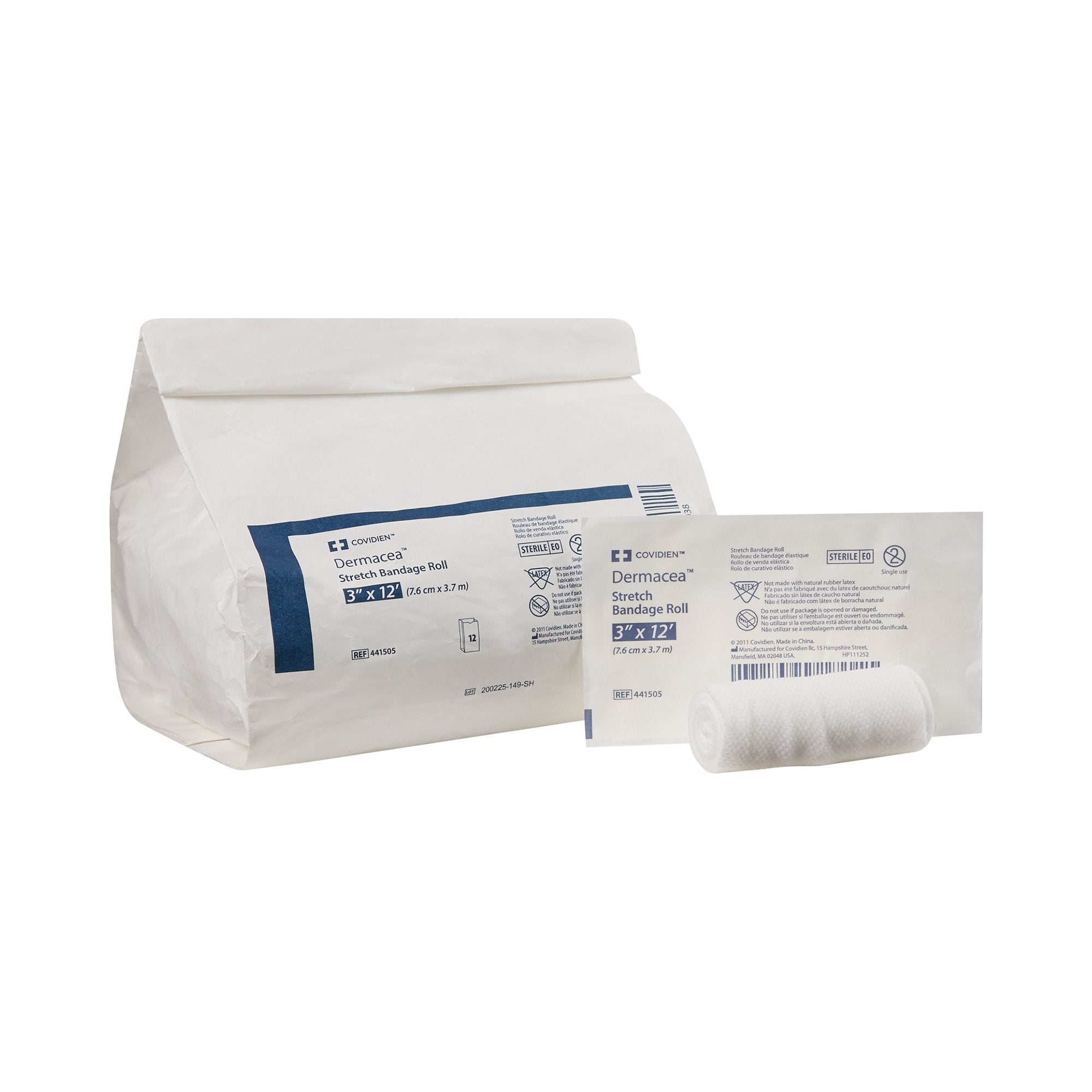 Conforming Bandage Dermacea 3 Inch X 4 Yard 1-Ply Sterile 1 per Pack, Packaging Type- Case