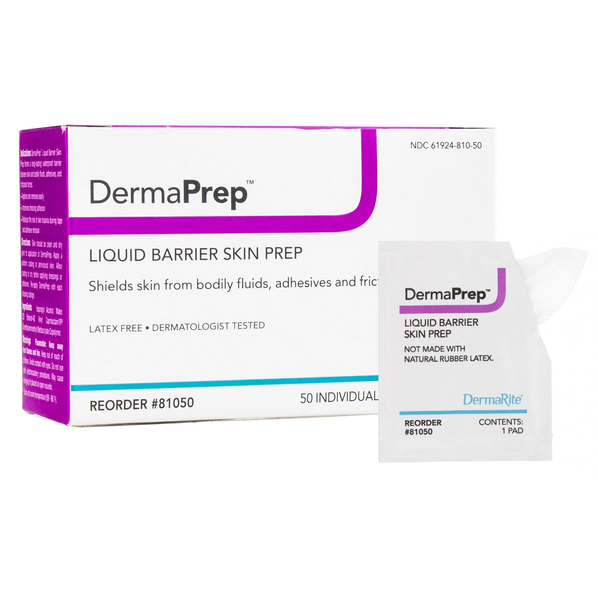 Skin Barrier Wipe DermaPrep 60% Strength Isopropyl Alcohol Individual Packet NonSterile, Packaging Type- Box