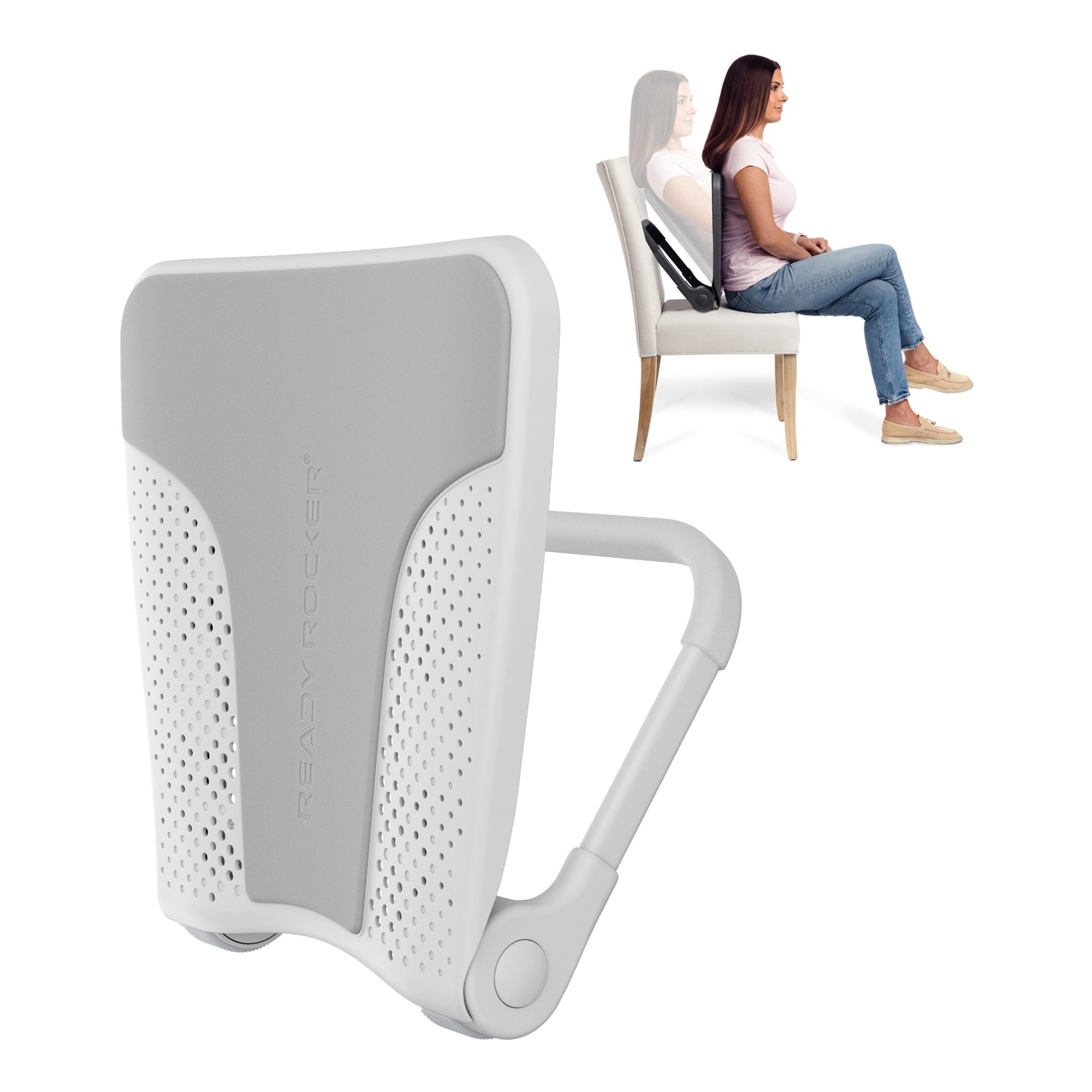 Lumbar Support Seat Rocking Device Ready Rocker 17 W X 18 L X 3-1/2 D Inch Aluminum / Foam