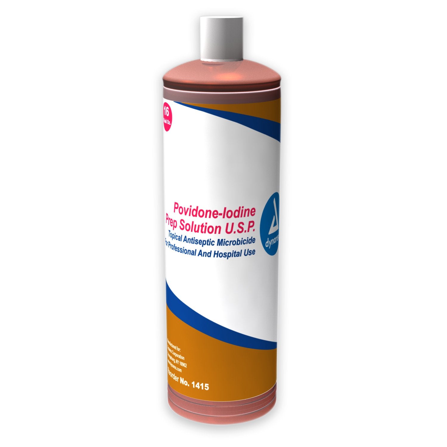 Skin Prep Solution Dynarex 16 oz. Bottle 10% Strength Povidone-Iodine NonSterile, Packaging Type- Case