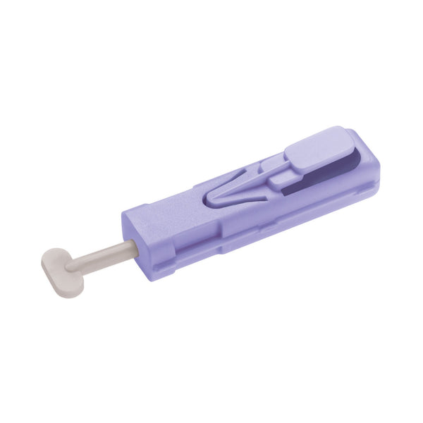 Safety Lancet Unistik 2 28 Gauge Retractable Push Button Activation Finger