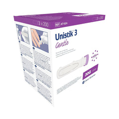 Safety Lancet Unistik 3 28 Gauge Retractable Push Button Activation Finger