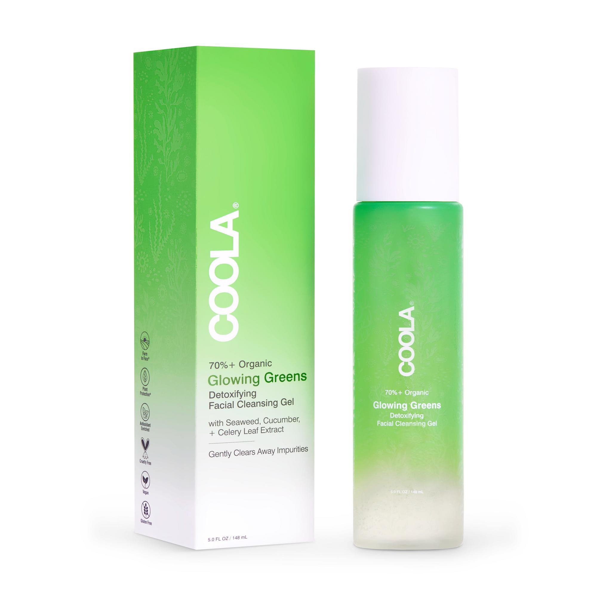 Facial Cleanser Coola® Glowing Greens Detoxifying Gel 5 oz. Tube Scented