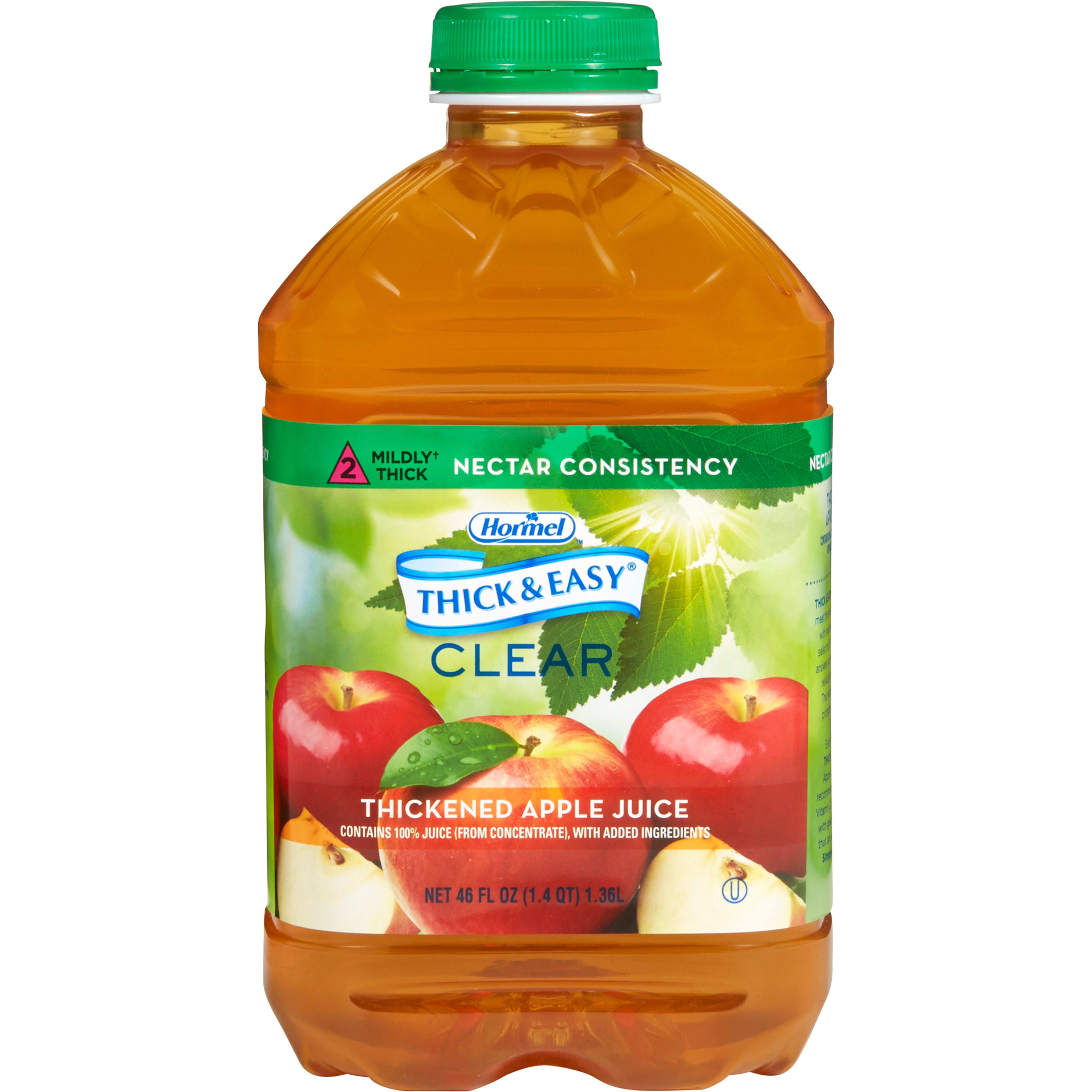 Thickened Beverage Thick & Easy 46 oz. Bottle Apple Flavor Liquid IDDSI Level 2 Mildly Thick, Packaging Type- Case