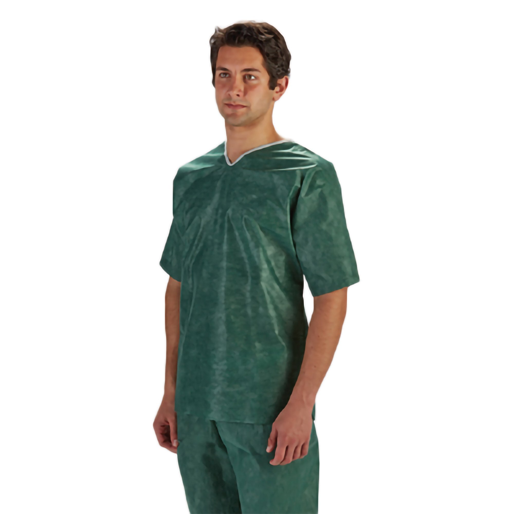 Scrub Shirt Barrier Medium Green 3 Pockets Short Set In Sleeve Unisex
