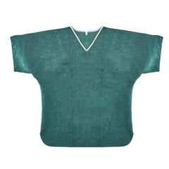 Scrub Shirt Simply Soft Small Green / White Without Pockets Short Sleeve Unisex