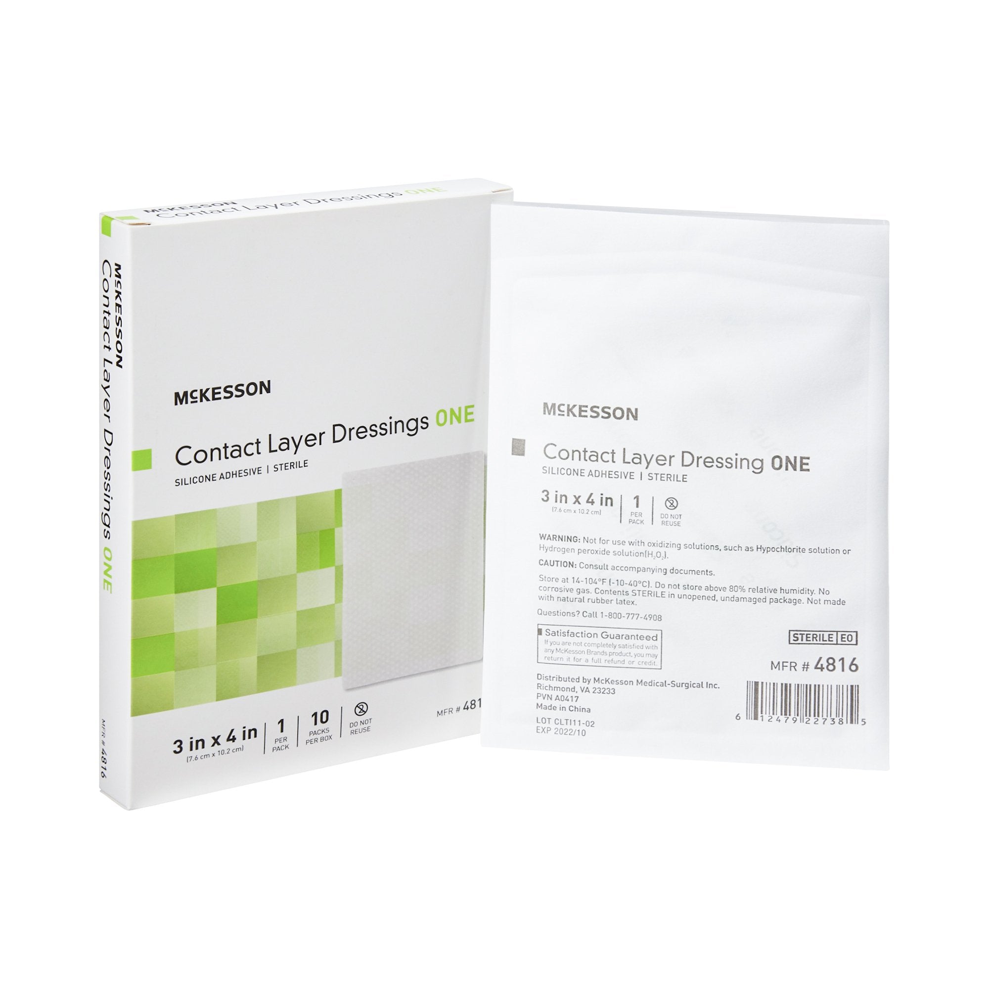 Wound Contact Layer Dressing McKesson 3 X 4 Inch Sterile