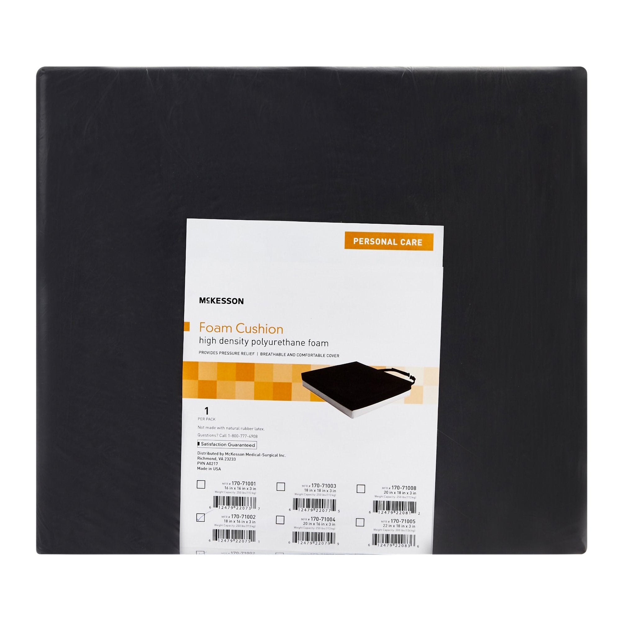 Seat Cushion McKesson 18 W X 16 L X 3 D Inch Polyurethane