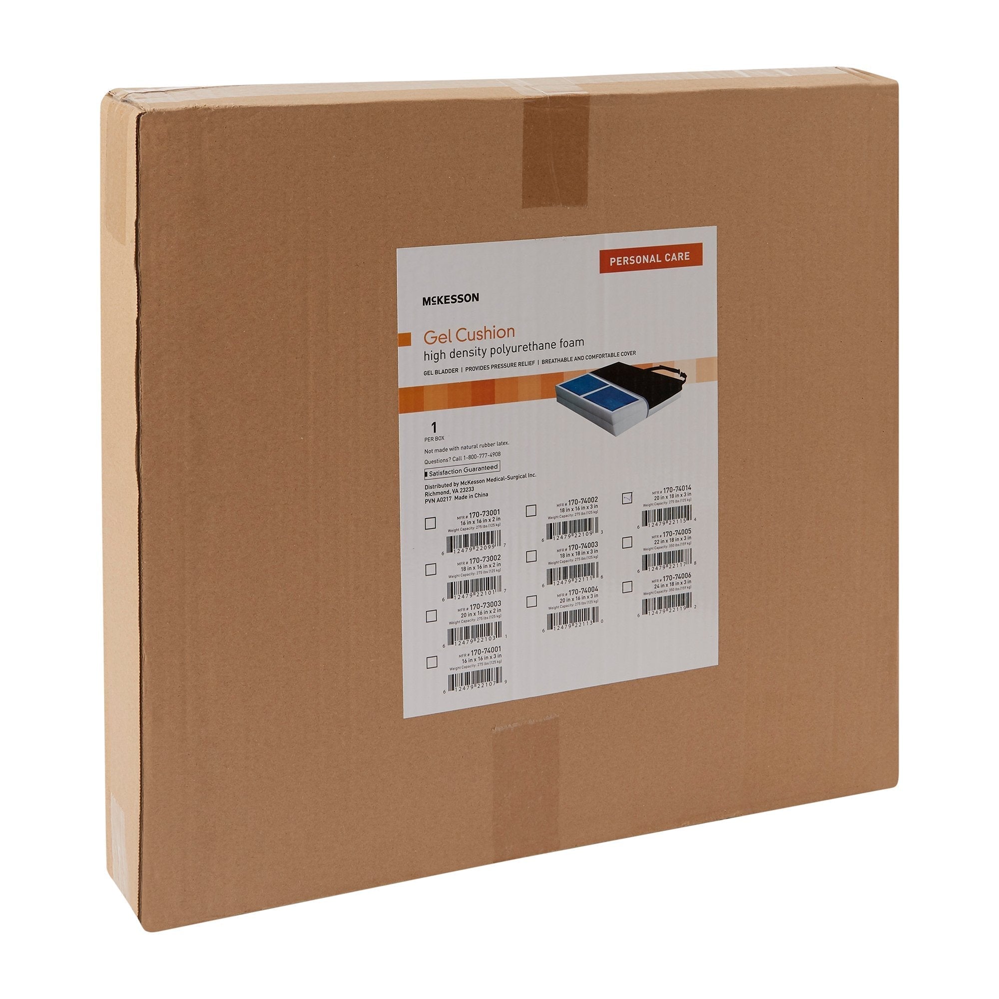 Seat Cushion McKesson 20 W X 18 L X 3 D Inch Foam / Gel