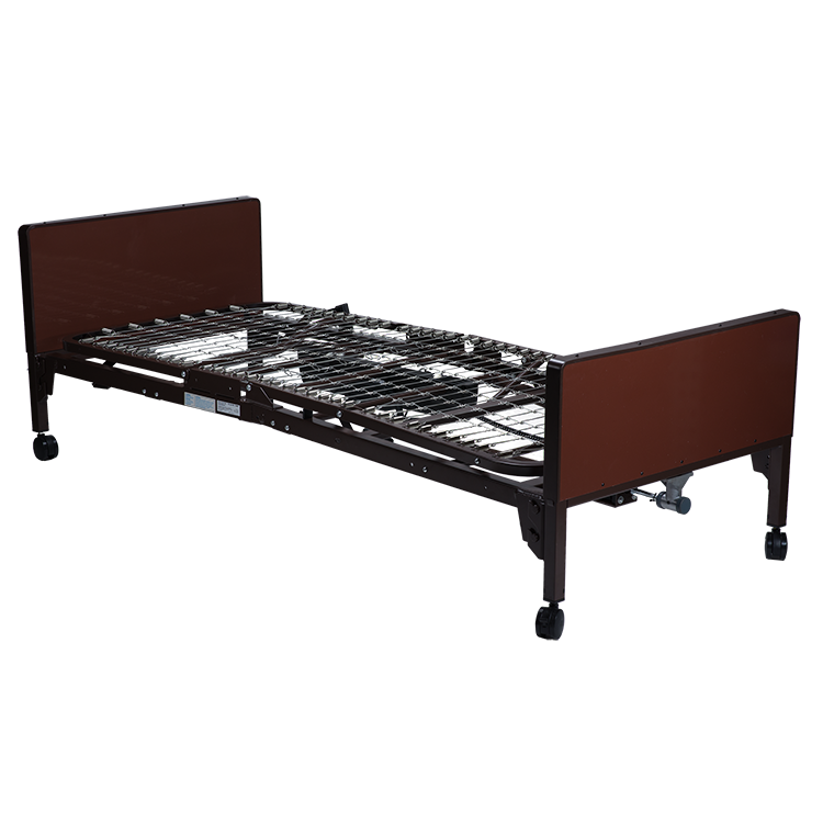 semi electric homecare bed w half rail