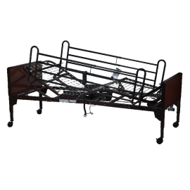 semi electric homecare bed w half rail