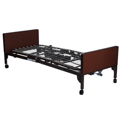 semi electric homecare bed w half rail