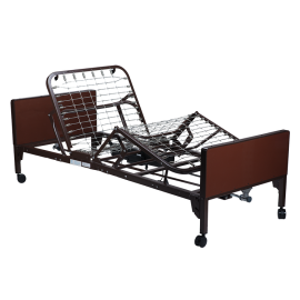 semi electric homecare bed w half rail