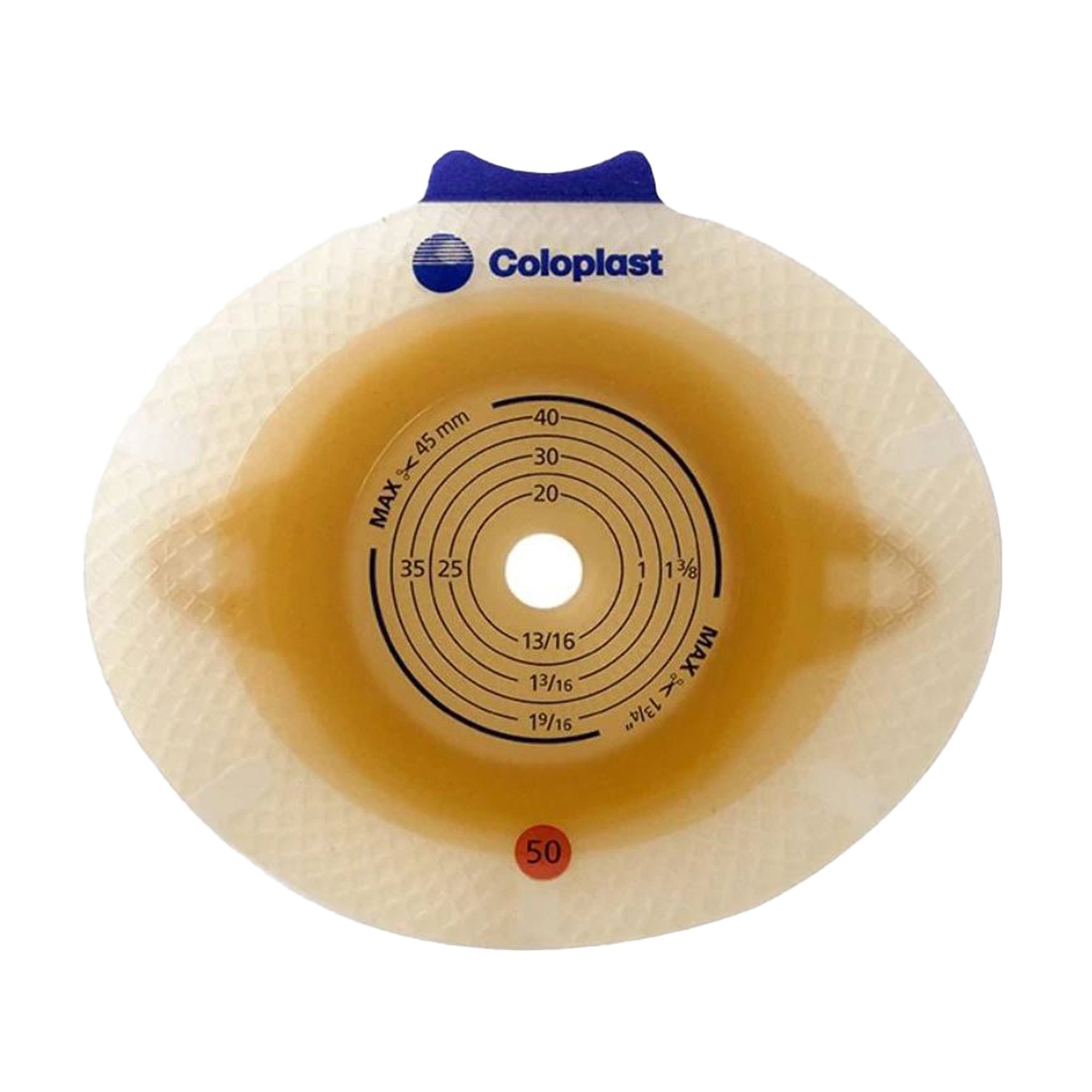 Ostomy Barrier SenSura Click Precut, Standard Wear Double Layer Adhesive 60 mm Flange Blue Code System 1 9/16 Inch Opening