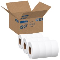 Toilet Tissue Scott Essential JRT White 1-Ply Jumbo Size Cored Roll Continuous Sheet 3-11/20 Inch X 2000 Foot, Packaging Type- Case