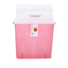 Sharps Container GatorGuard In Room Translucent Red Base 20 1/2 H X 14 W X 6 D Inch Horizontal Entry 3 Gallon