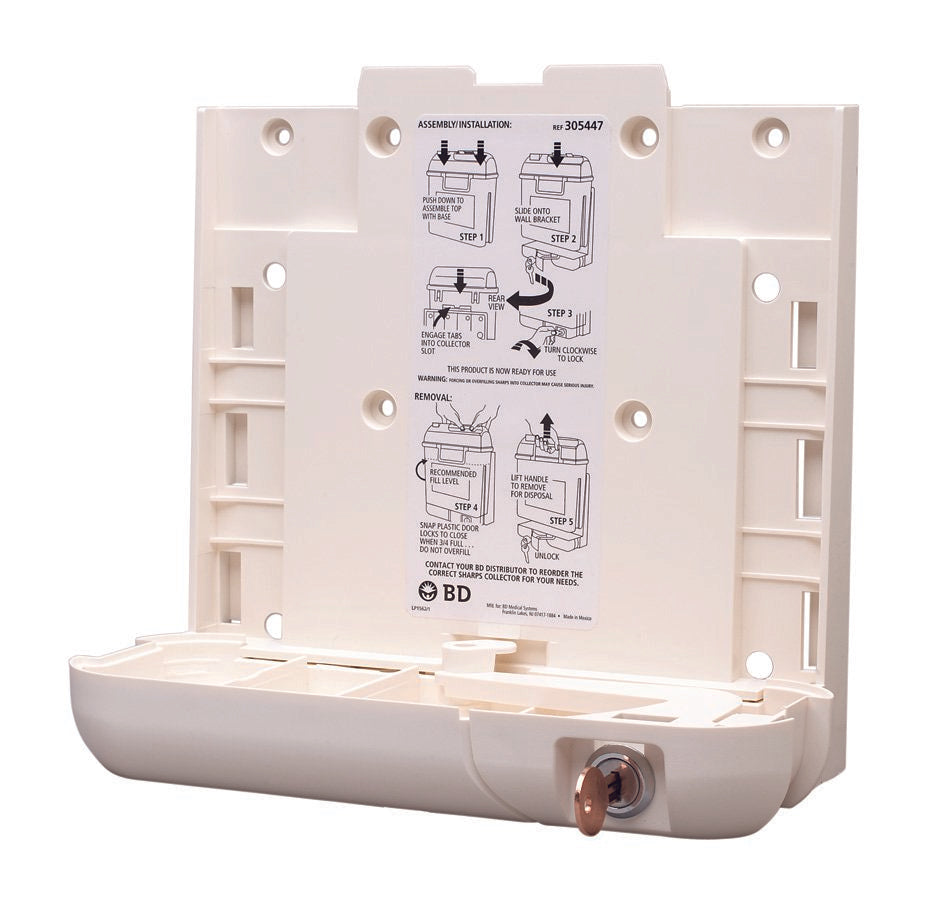 Sharps Container Bracket Plastic Wall Mount Locking