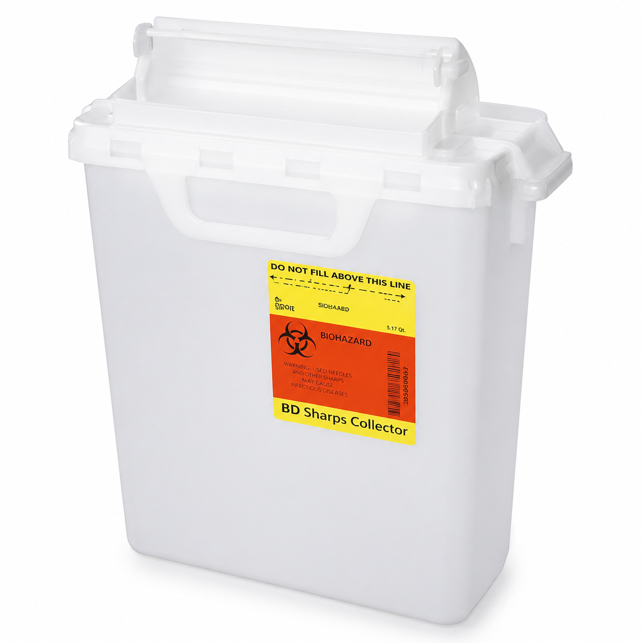 Sharps Container BD Pearl Base 12-1/2 H X 10-4/5 W X 6 D Inch Horizontal Entry 2 Gallon,Packaging Type- Each