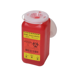Sharps Container BD Red Base 7 1/2 H X 3 3/5 W X 3 3/5 D Inch Vertical Entry 0.35 Gallon