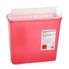 Sharps Container McKesson Prevent Translucent Red Base 10 3/4 H X 10 1/2 W X 4 3/4 D Inch Horizontal Entry 1.25 Gallon