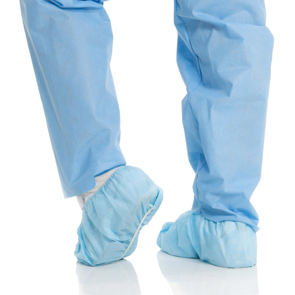 Shoe Cover Halyard One Size Fits Most Shoe High Without Tread Blue NonSterile